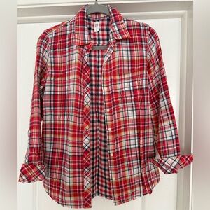 GAP Vibrant Red and Blue Plaid Shirt